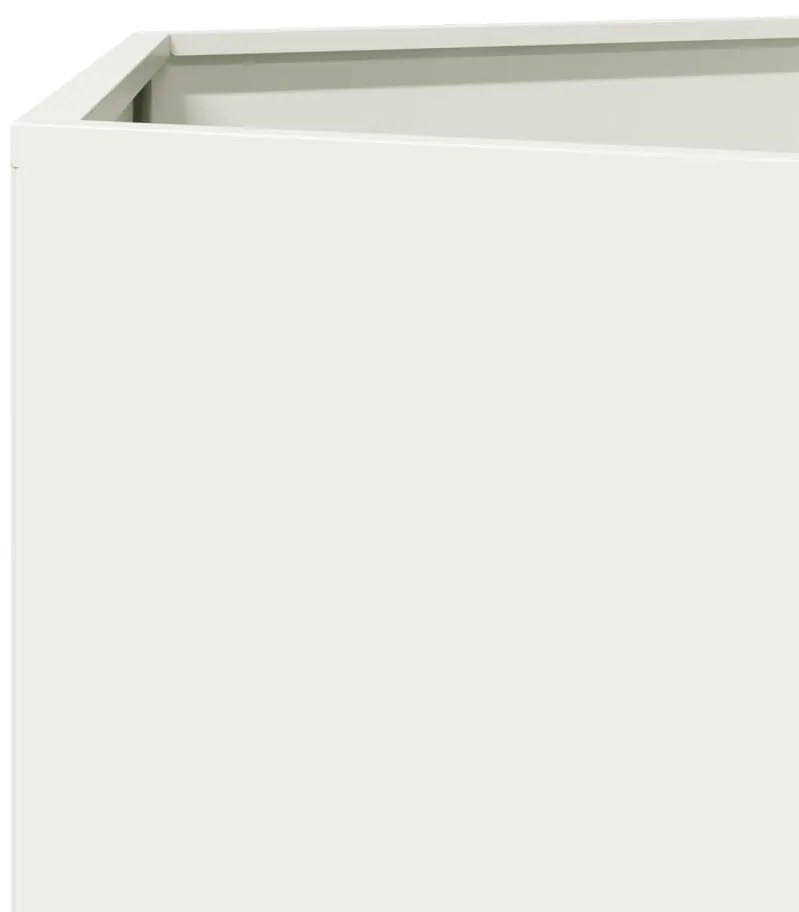 Vasos floreiras de jardim 2 pcs hexagonal 46x40x45cm aço branco
