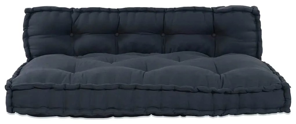 Almofada de Sofá de Palete 2 pcs Antracite Standard Algodão