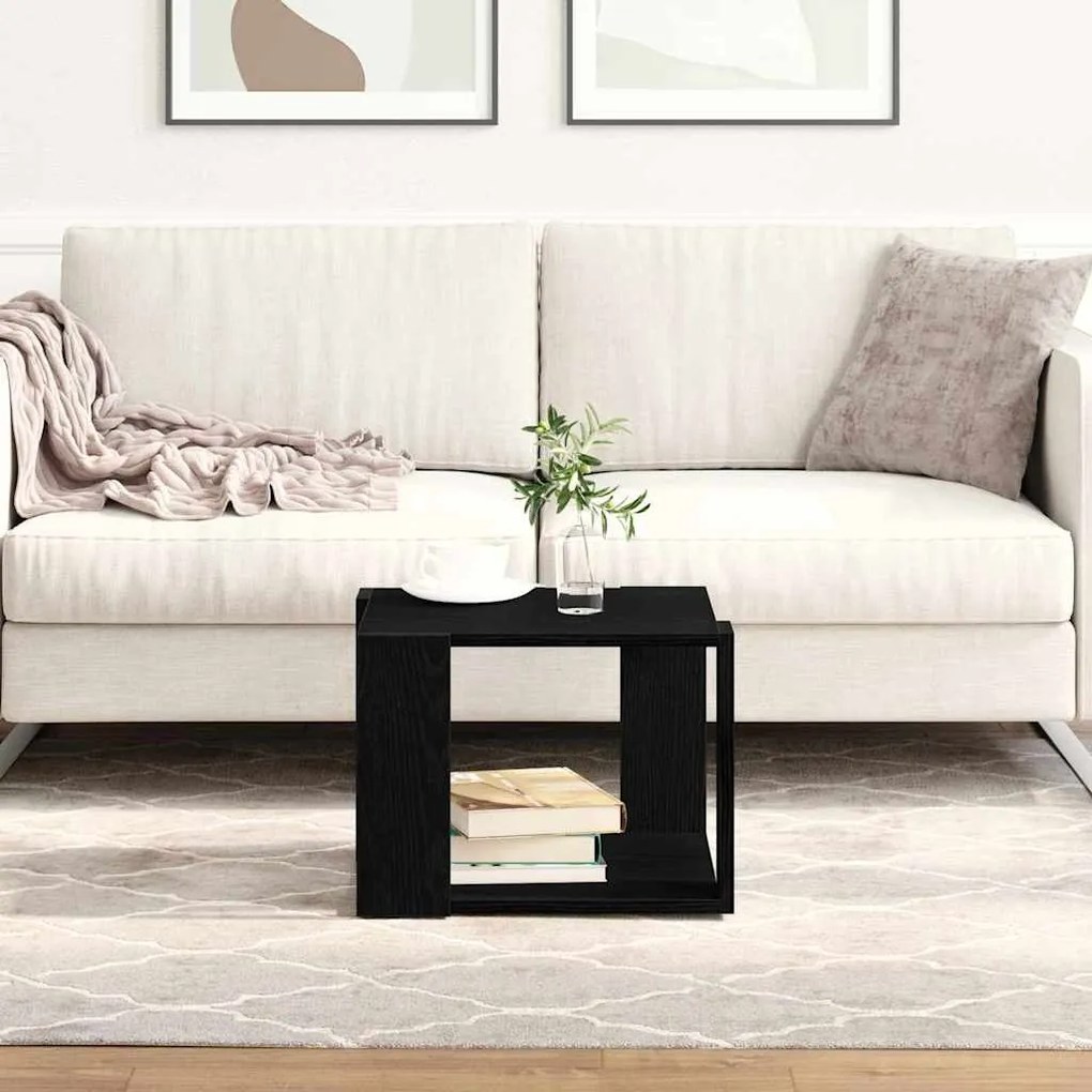 Mesa de Centro de madeira de engenheiro preto 40x40x30 cm