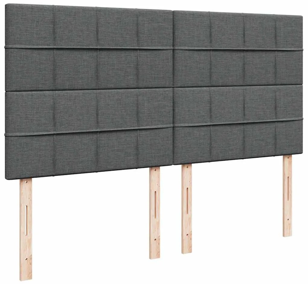 Cama com molas/colchão 180x200 cm tecido cinzento-escuro