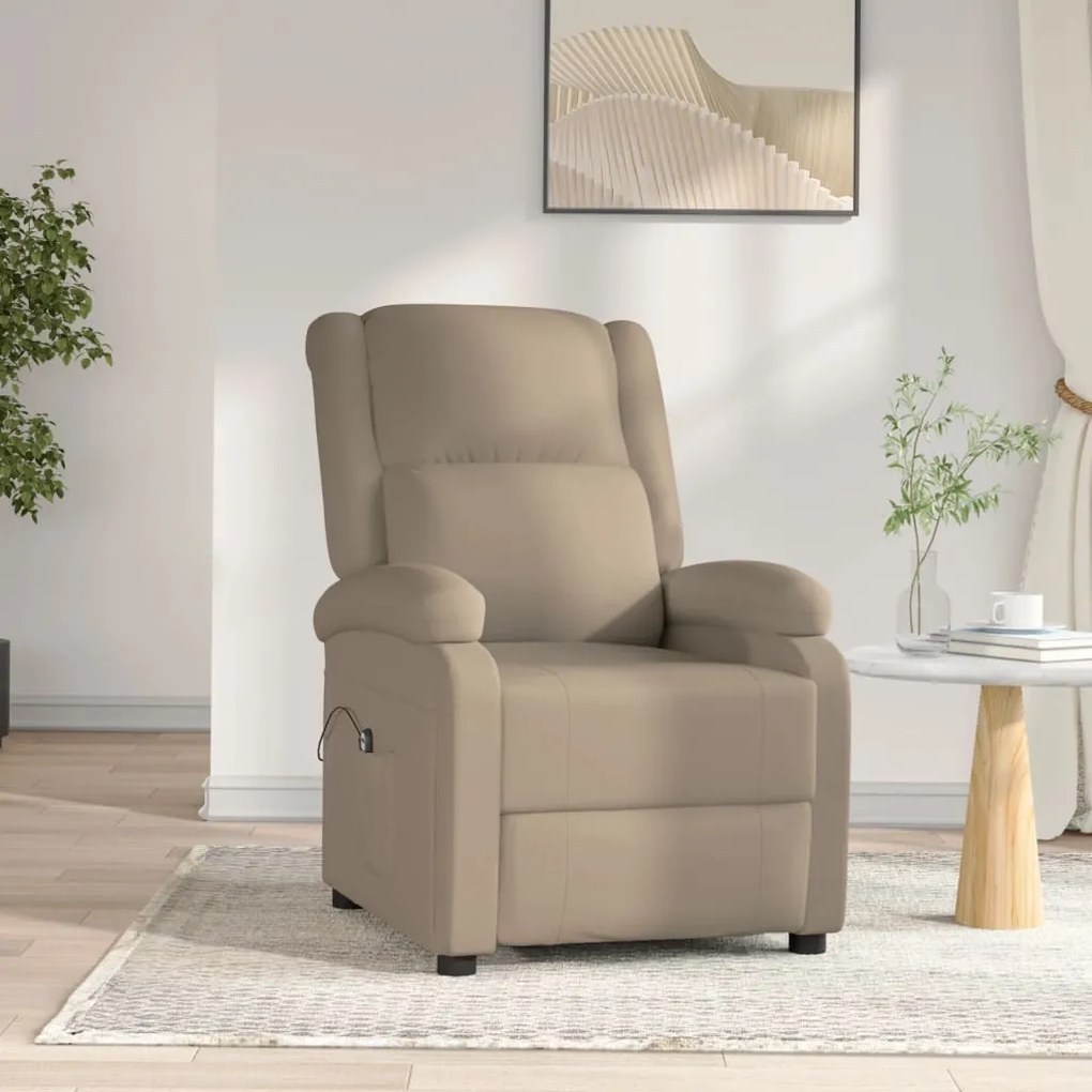 Poltrona reclinável elétrica couro artificial cor cappuccino