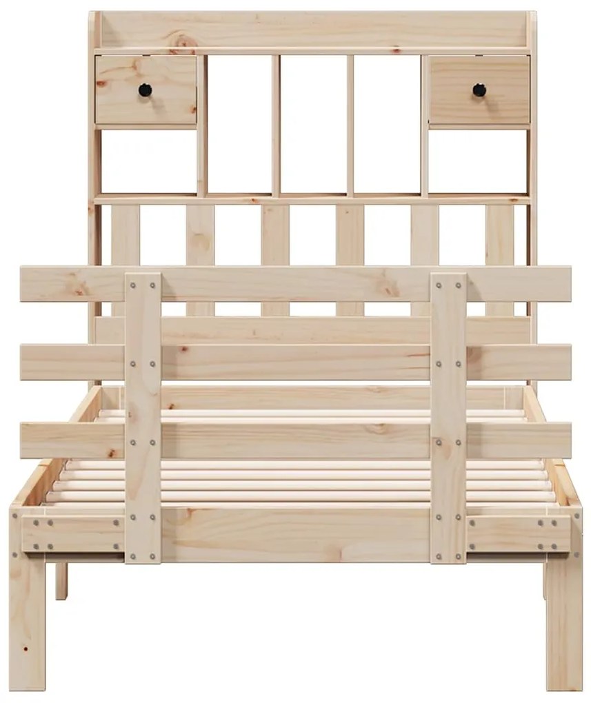 Cama com estante sem colchão 90x190 cm pinho maciço