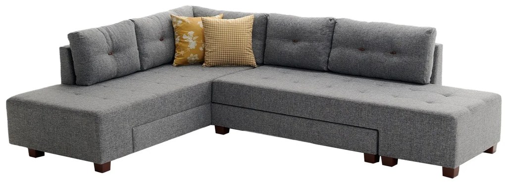 Sofá-Cama de Canto Manama – Cinza – 280x85x206 cm