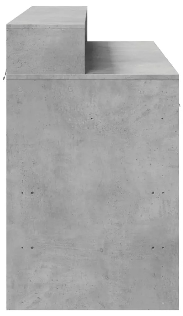 Secretária luzes LED 120x55x91 cm deriv. madeira cinza cimento
