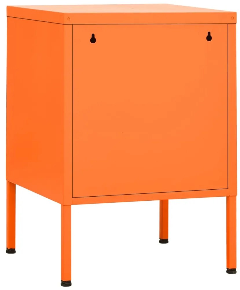 Mesa de cabeceira 35x35x51 cm aço laranja