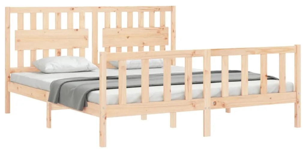 Estrutura de cama Super King Size com cabeceira madeira maciça