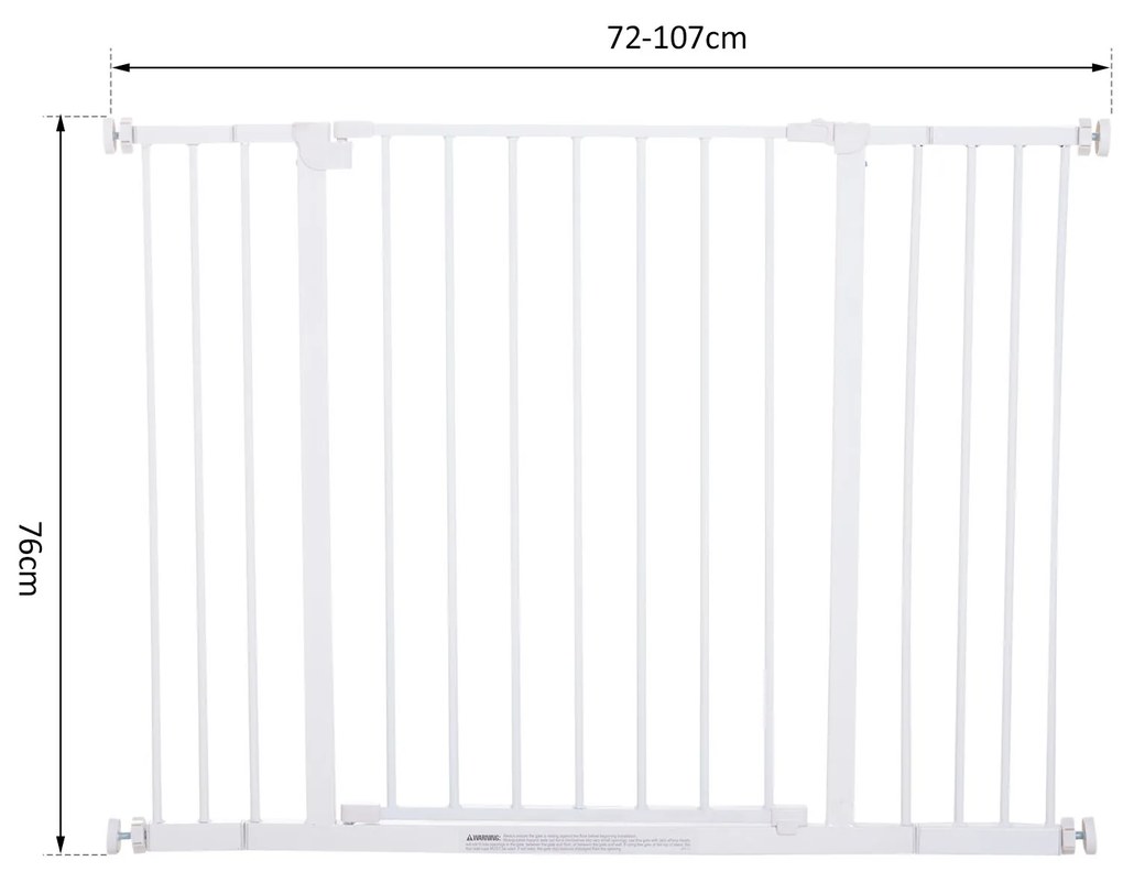 Barreira de Segurança Extensível Portas e escadas metálicas para cães e bebês Portas de Barreira Pet 72-107x76cm