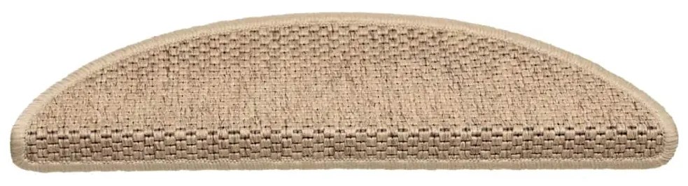 Tapetes escada adesivos aspeto sisal 30 pcs 56x17x3cm cor areia