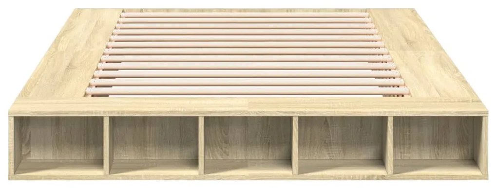 Estrutura de cama 160x200 cm derivados madeira carvalho sonoma