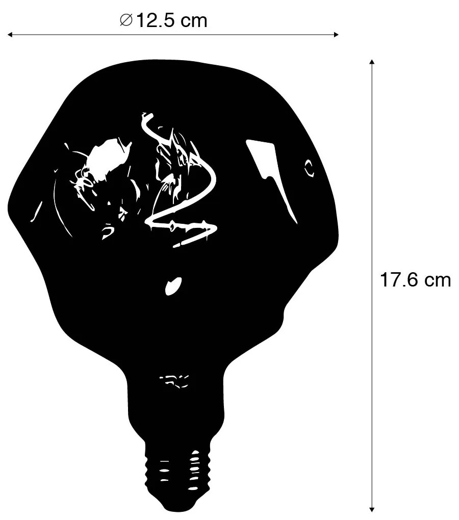 Lâmpada LED regulável E27 G125 prata 4W 75 lm 1800K