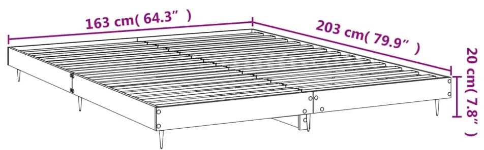 Estrutura de cama 160x200 cm derivados de madeira cinza sonoma
