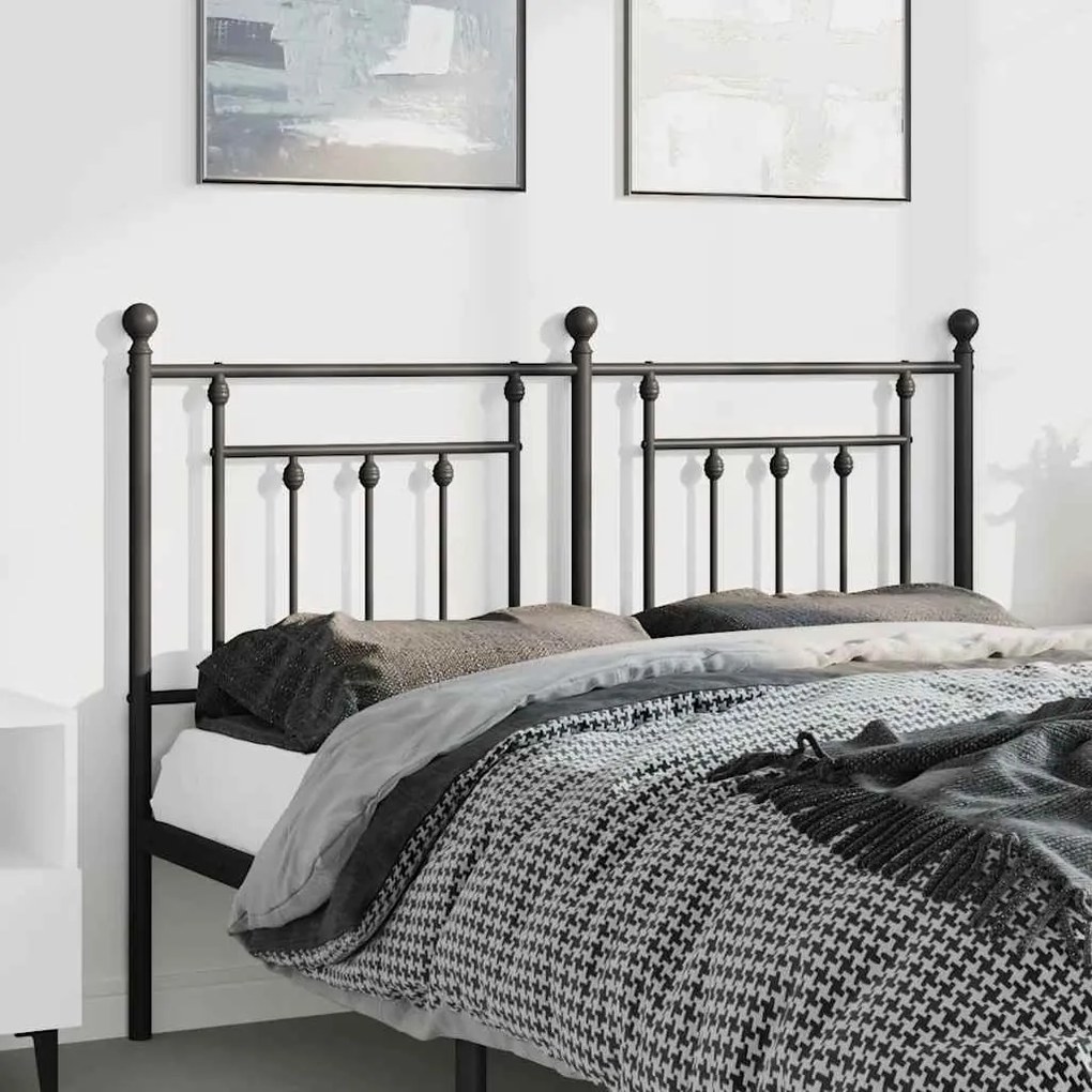 Cabeceira de cama 135 cm metal preto