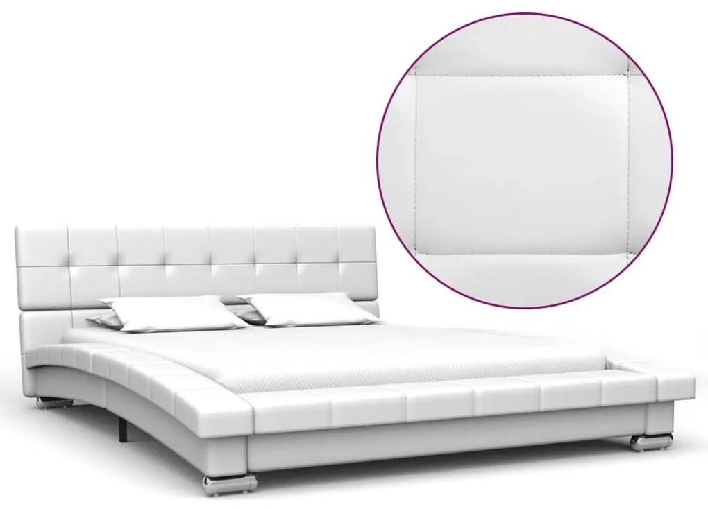 280623 vidaXL Estrutura de cama 200x120 cm couro artificial branco