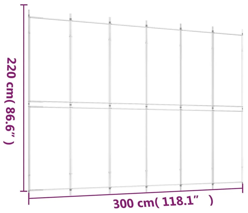 Divisória de quarto com 6 painéis 300x220 cm tecido preto