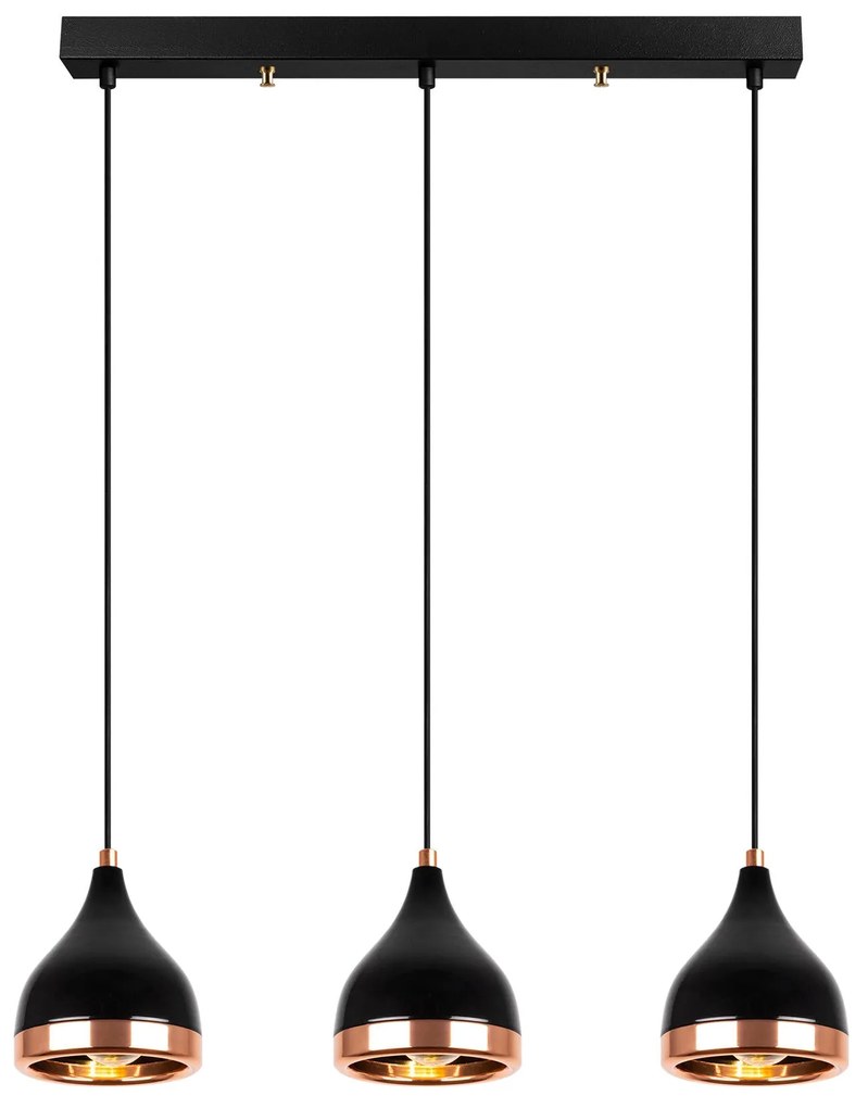 **** Chandelier Yildo – Preto Cobre – 65 x 14 x 31-111 cm
**