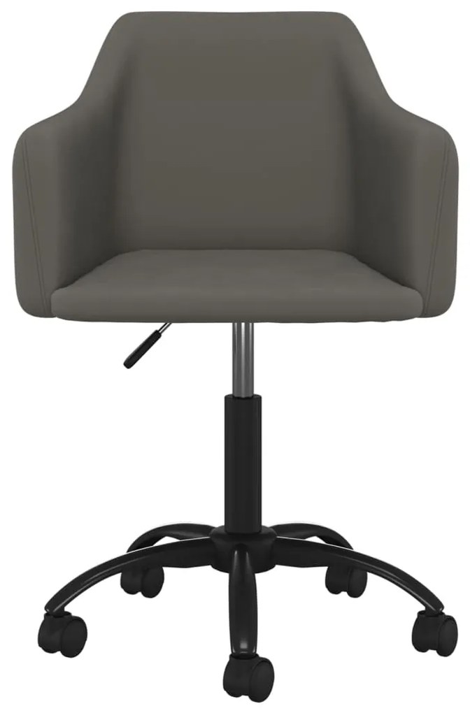 Cadeiras de jantar giratórias 2 pcs veludo cinzento-escuro