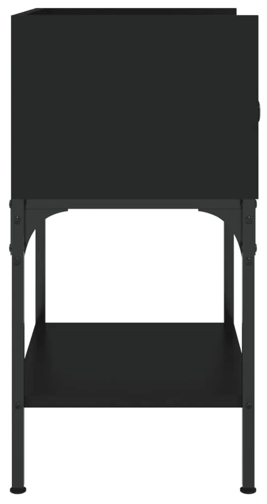 Mesas de cabeceira 2pcs 40,5x31x60 derivados de madeira preto