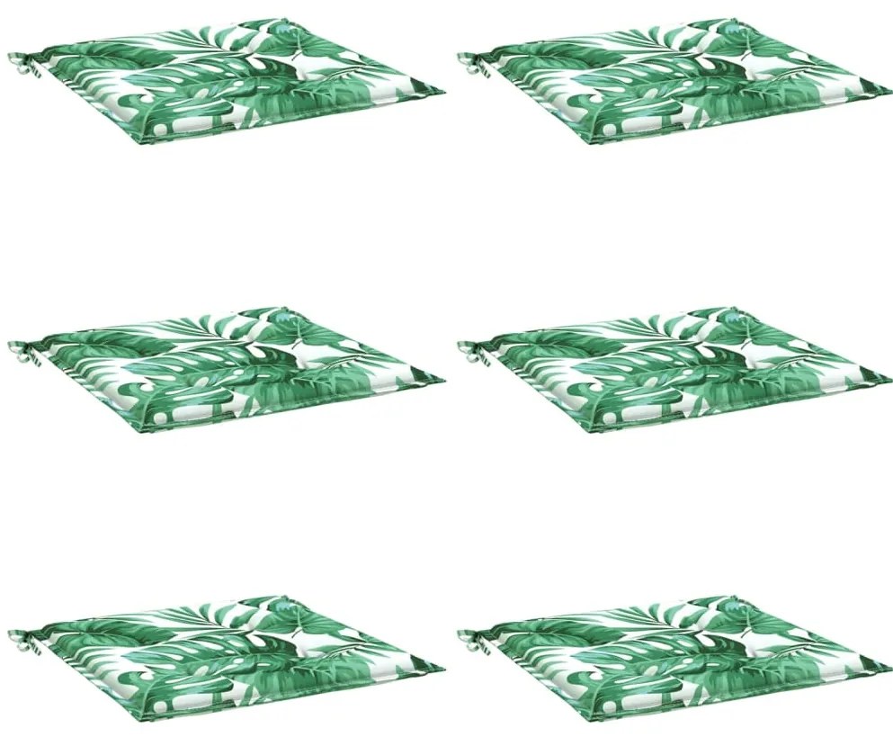 Almofadões p/ cadeira 6pcs 40x40x3cm tecido padrão folhas