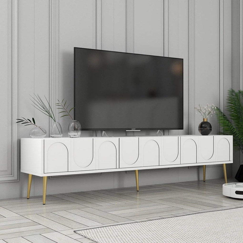 Unidade de TV Lyon – Branco e Dourado – 180 cm x 43 cm x 35 cm