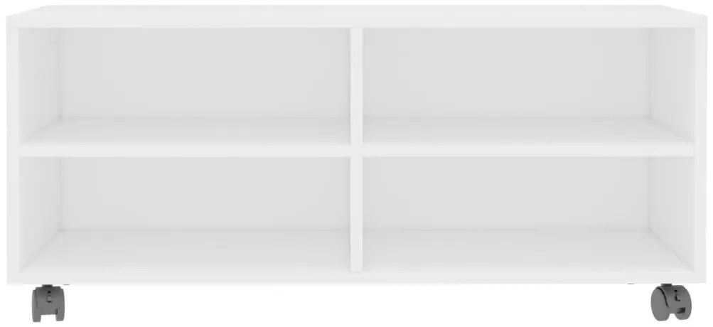 Móvel de TV com rodas 90x35x35 cm derivados de madeira branco