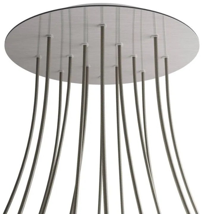 Rosácea de teto Smart redonda XXL, Cobertura Rose-One de 400 mm com 14 furos - compatível com assistentes de voz - Aço escovado