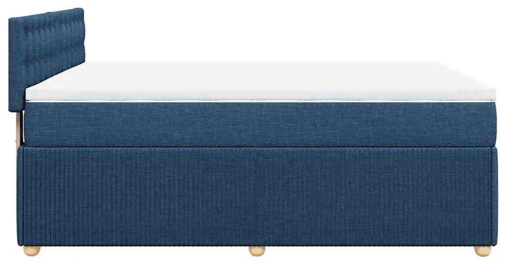 Cama com molas/colchão 140x200 cm tecido azul