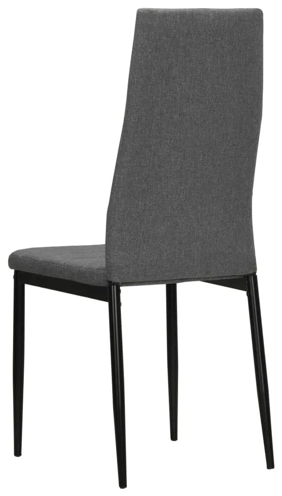 Cadeiras de jantar 2 pcs tecido cinzento-claro