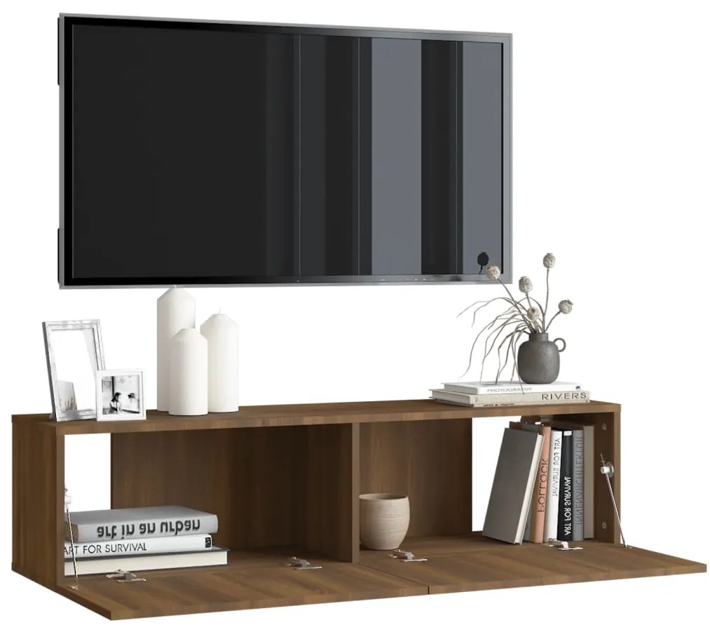 Móvel de TV Cafir de Parede de 120cm - Nogueira - Design Moderno