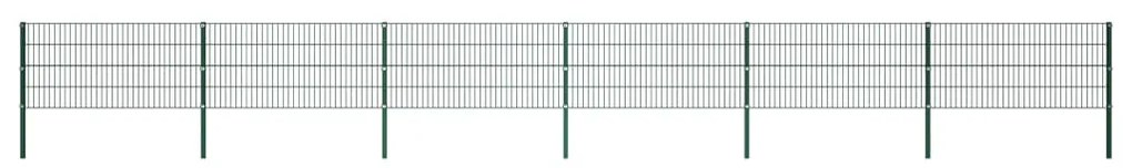 vidaXL Painel de vedação com postes ferro 10,2x0,8 m verde