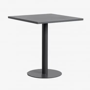 Mesa De Jardim Quadrada 70x70 Cm Em Ferro Mizzi Cinza Grafito - Sklum