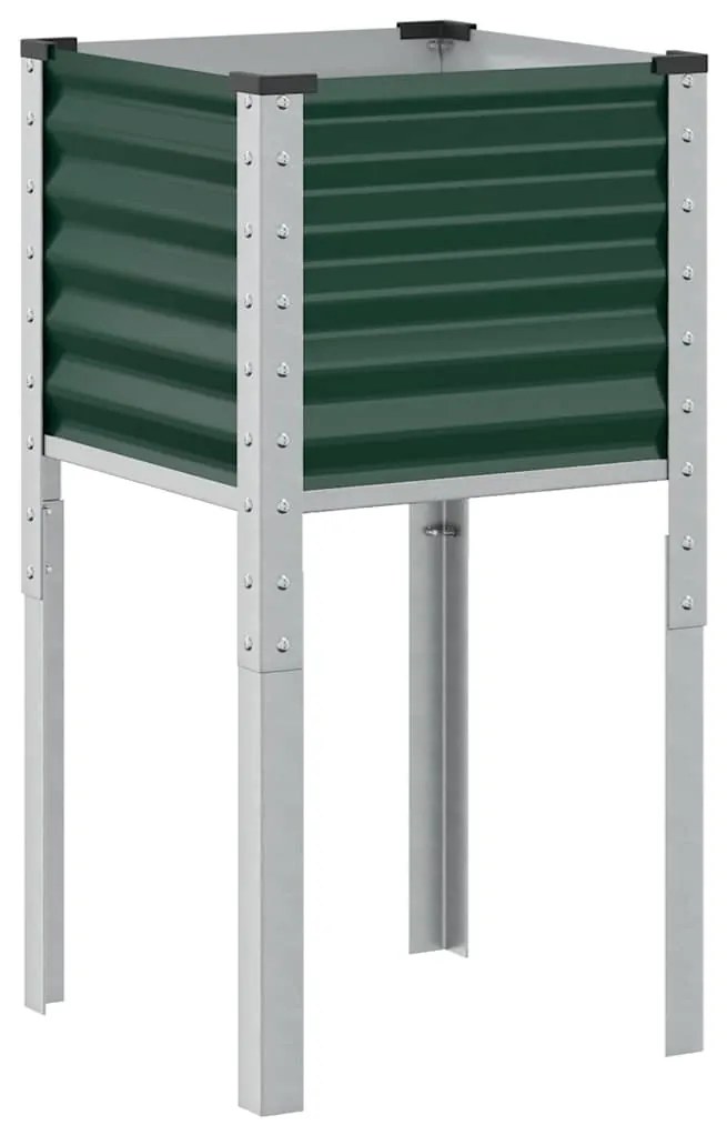 Vaso/floreira de jardim 45x45x88 cm aço verde
