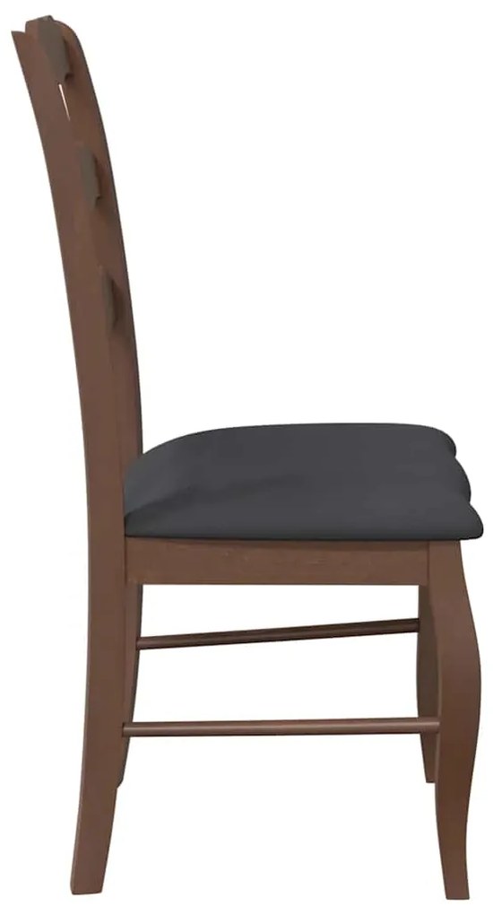Cadeiras de jantar com almofadões 2 pcs madeira maciça castanho
