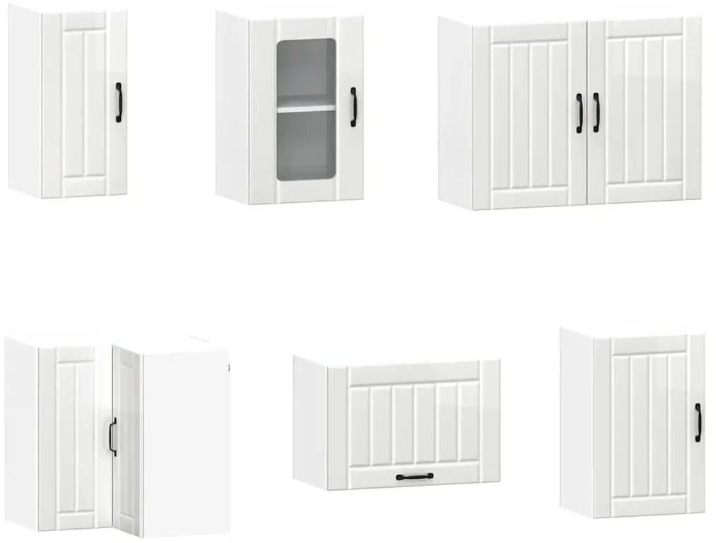 11 peças armário de cozinha conjunto Lucca brilho branco