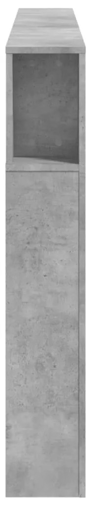Cabeceira c/ LEDs 200x18,5x103,5cm deriv. madeira cinza cimento