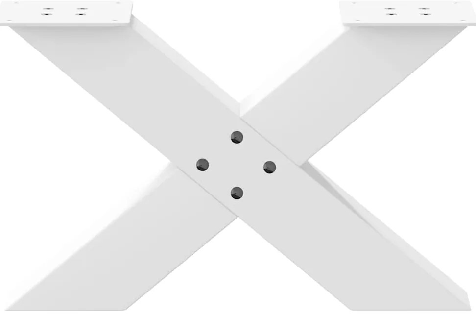 Pés para mesa de centro em formato de X, 2 peças, branco, 60x (30-31)