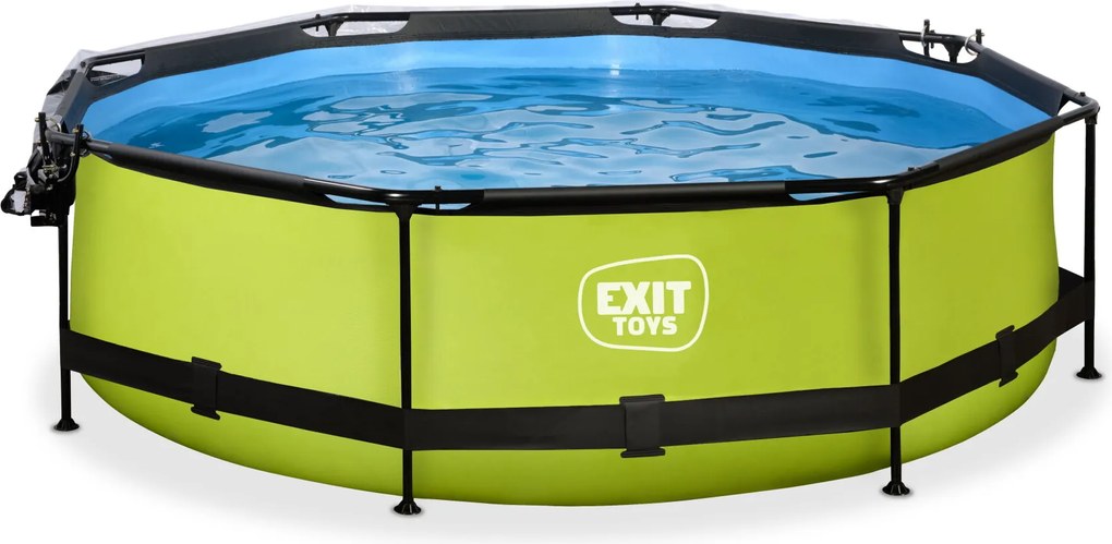 Piscina redonda Lime ø300x76cm com bomba de filtragem e cobertura - Verde