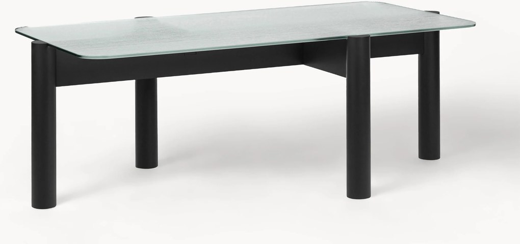 Mesa de centro em madeira de faia com tampo de vidro Kob