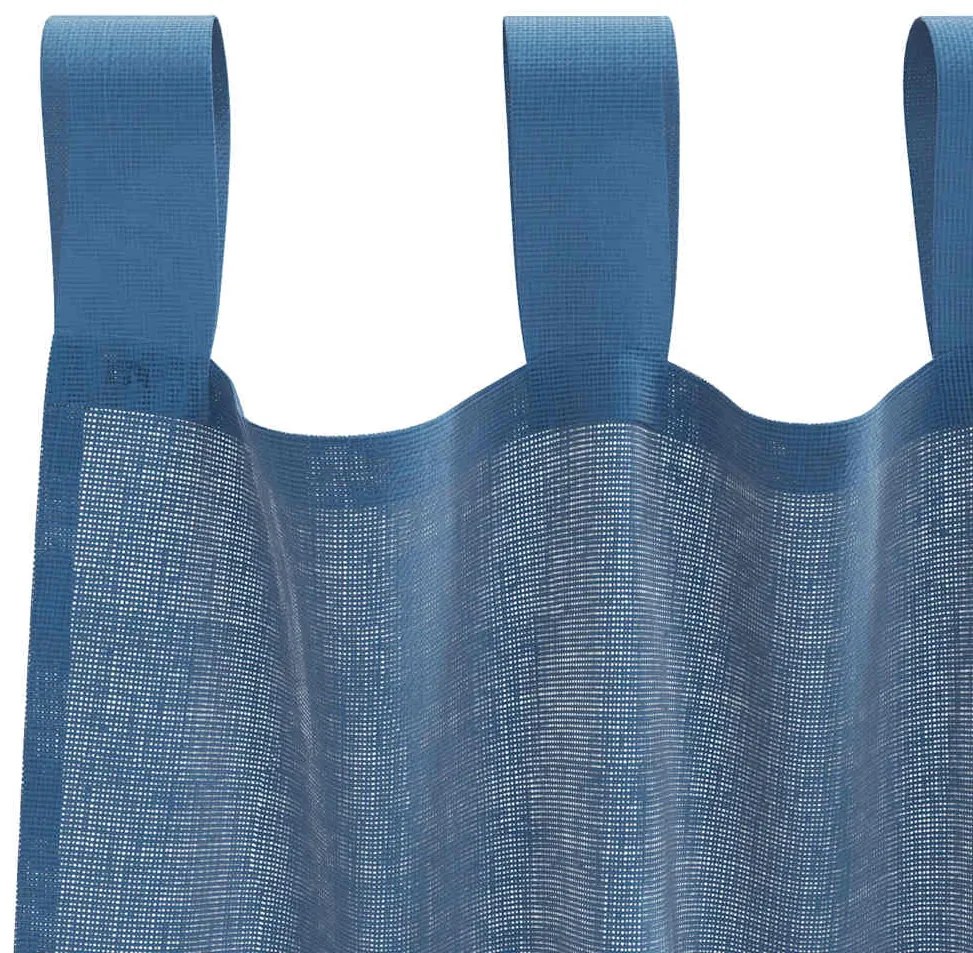 Cortinas de voile com laços 2 pcs azul real 140x260 cm