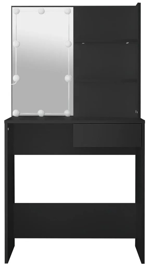 Toucador com luzes LED 74,5x40x141 cm preto
