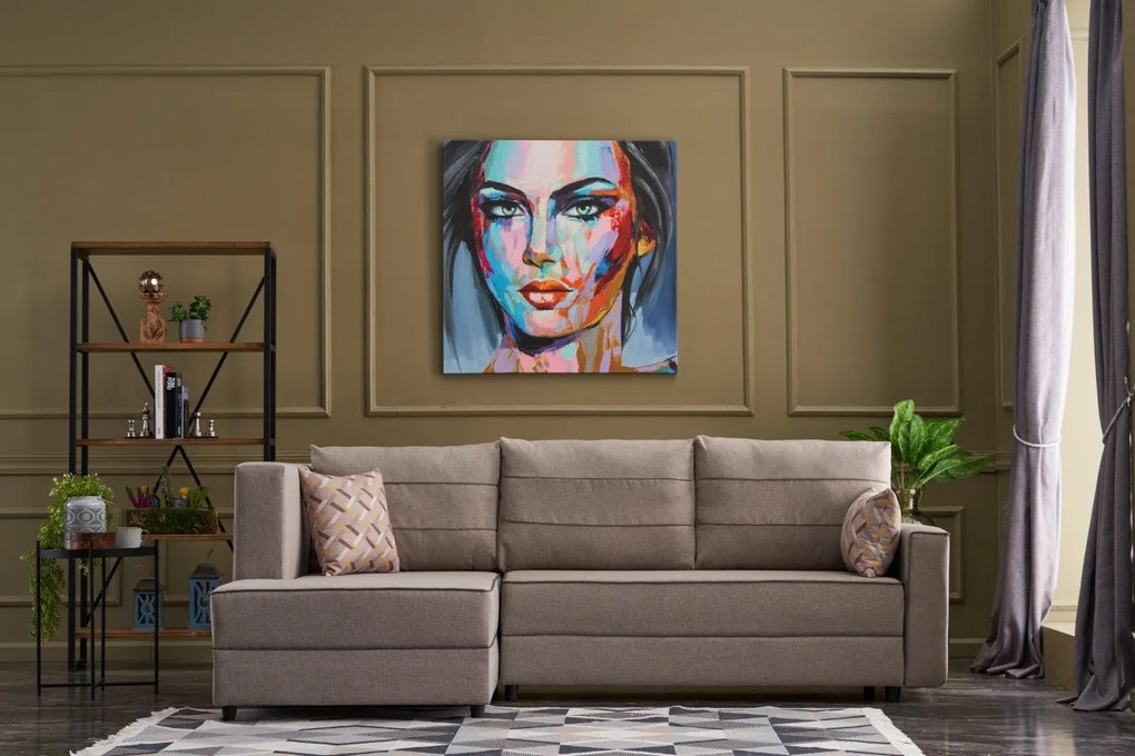 Sofá-Cama de Canto Ece – Creme – 242 x 88 x 90 cm