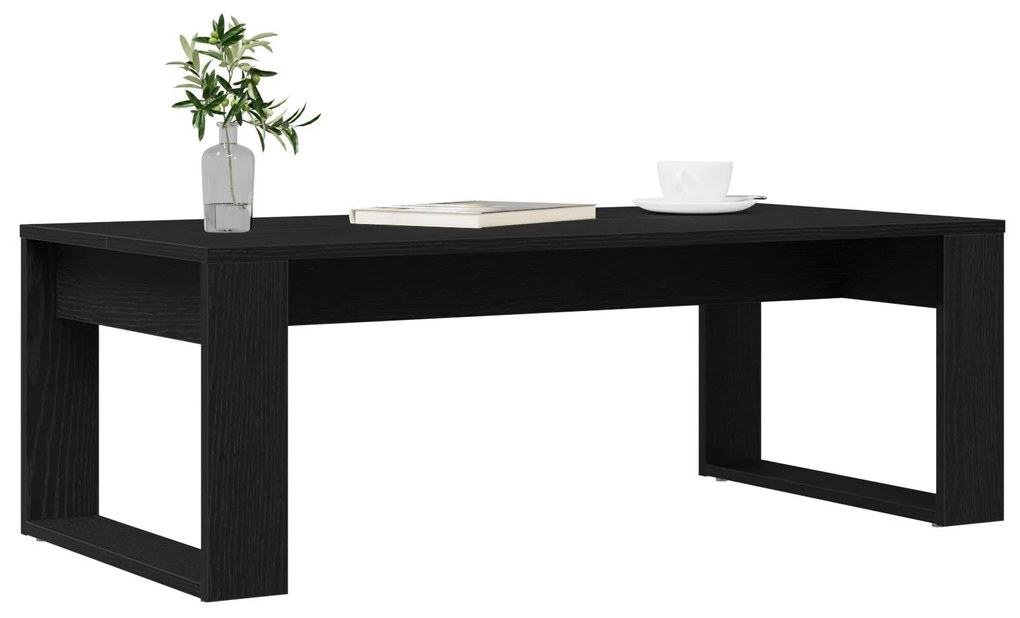 Mesa de café vidaXL em Preto Carvalho 102x50x35 cm em Madeira engenhei