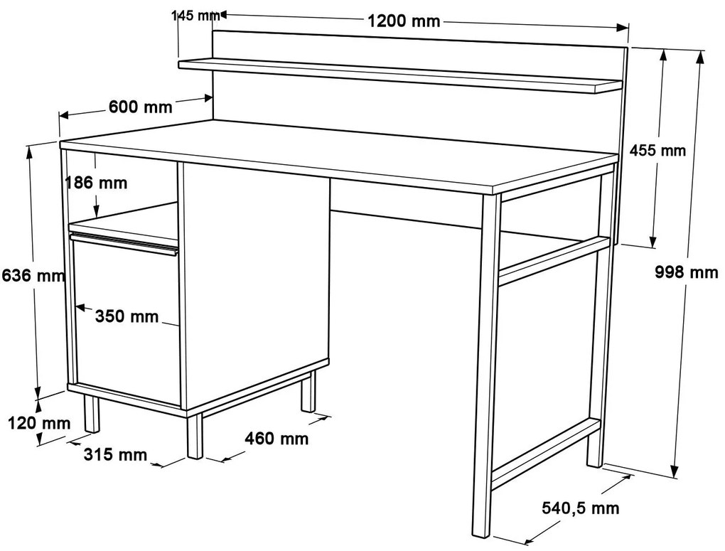Secretária ON16 – Branco – 120x99,8x54,05 cm