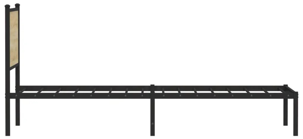 Estrutura de cama sem colchão 90x200 cm metal carvalho sonoma