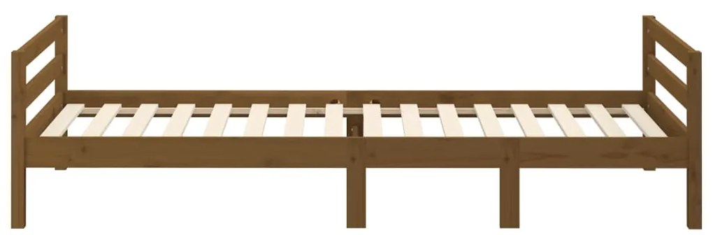 Estrutura de cama 75x190cm madeira de pinho maciça castanho mel