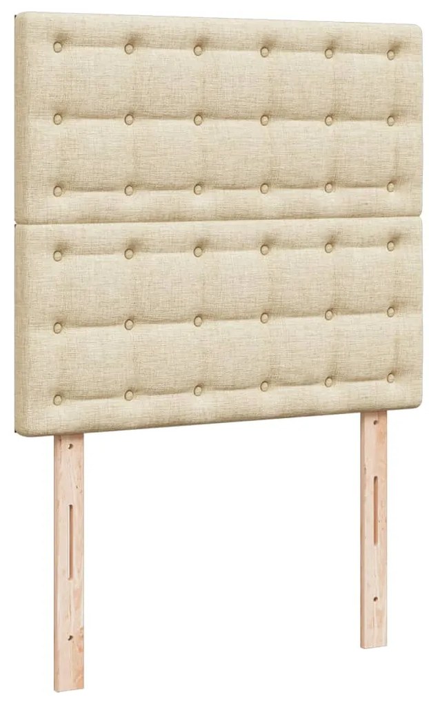 Cama com molas/colchão 90x190 cm tecido cor creme