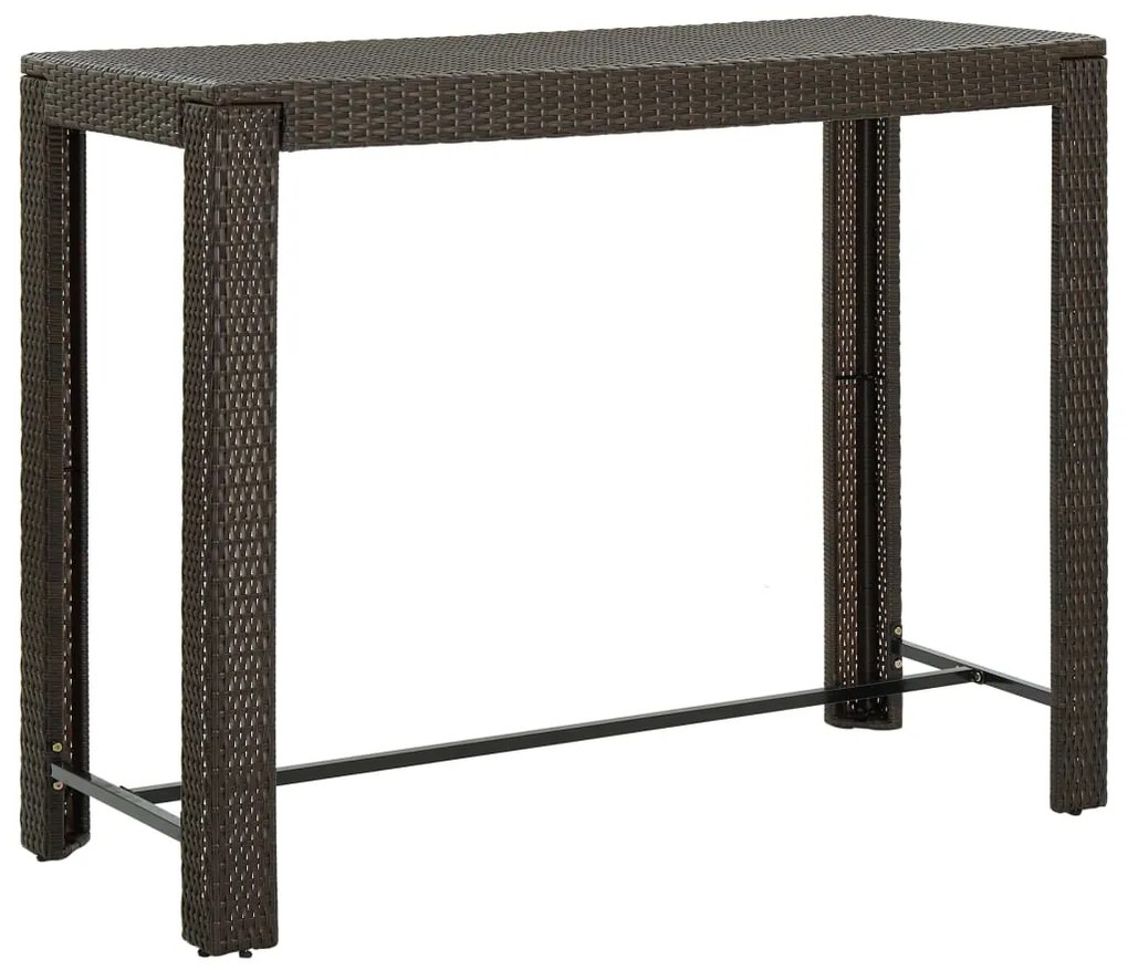 9 pcs conjunto de bar p/ jardim com almofadões vime PE castanho