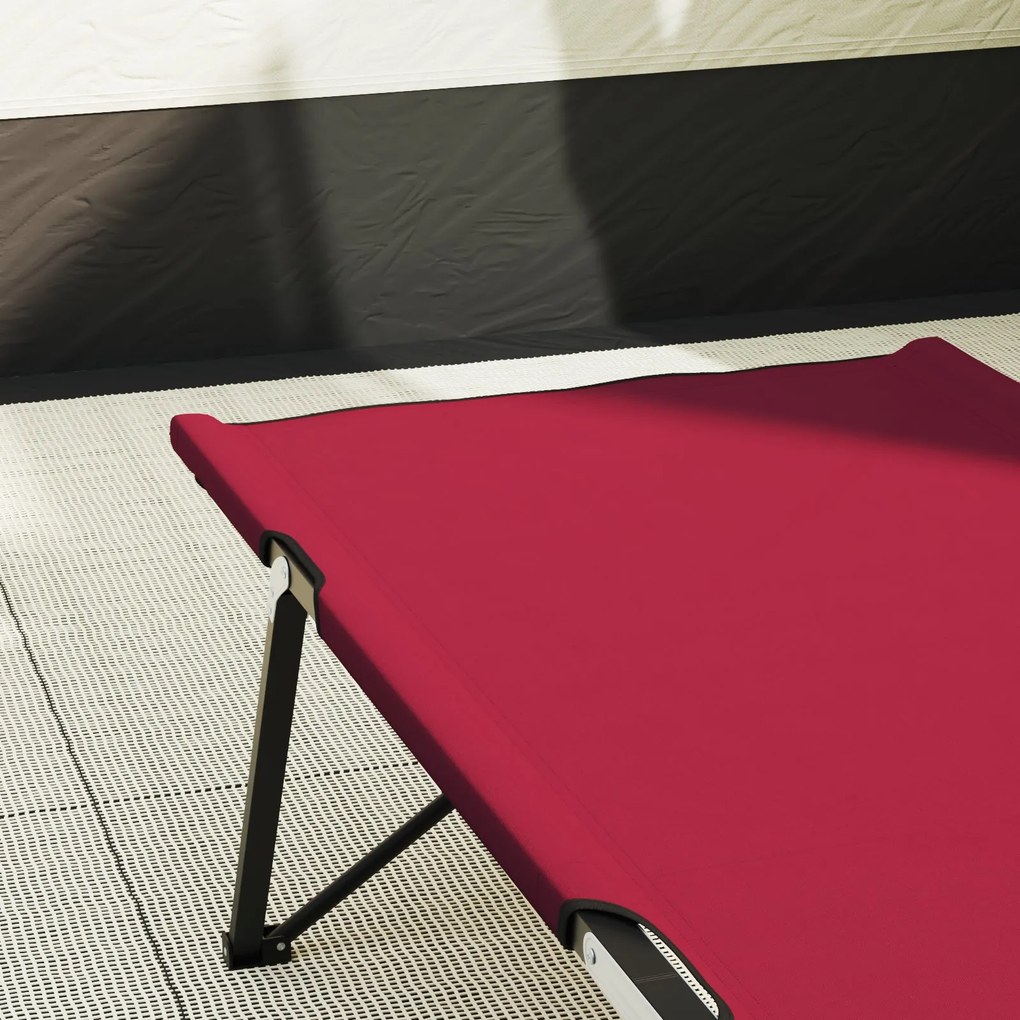 Cama Solar Dobrável com Bolsa Vermelha Tecido Oxford 600D