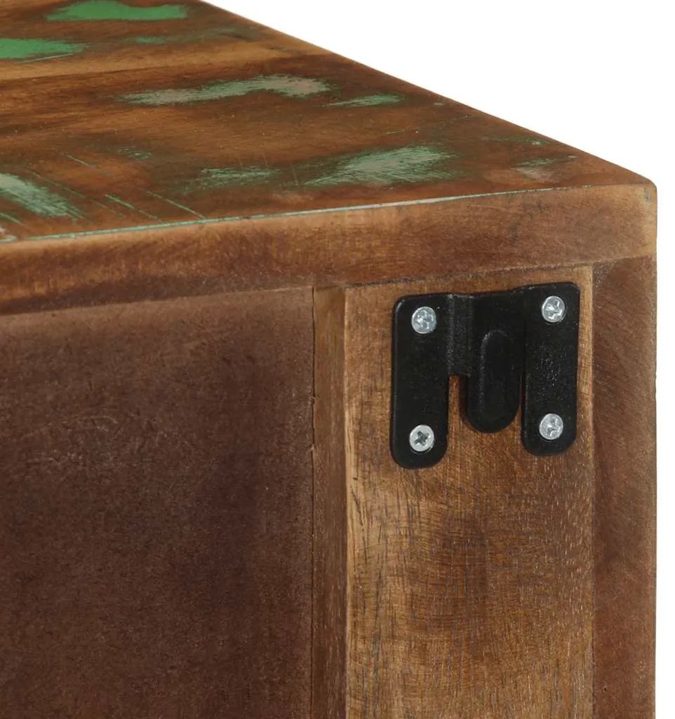 Mesa de cabeceira de parede madeira recuperada maciça