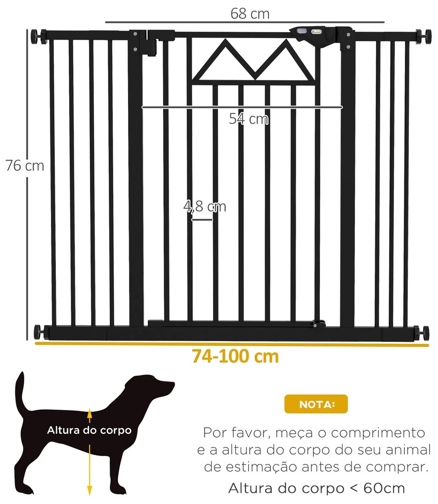 PawHut Barreira de Segurança Extensível Barreira para Animais de Estim