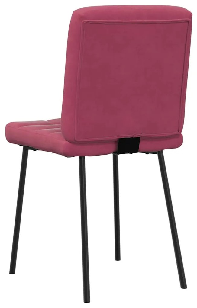 Cadeiras de jantar 4 pcs veludo vermelho tinto